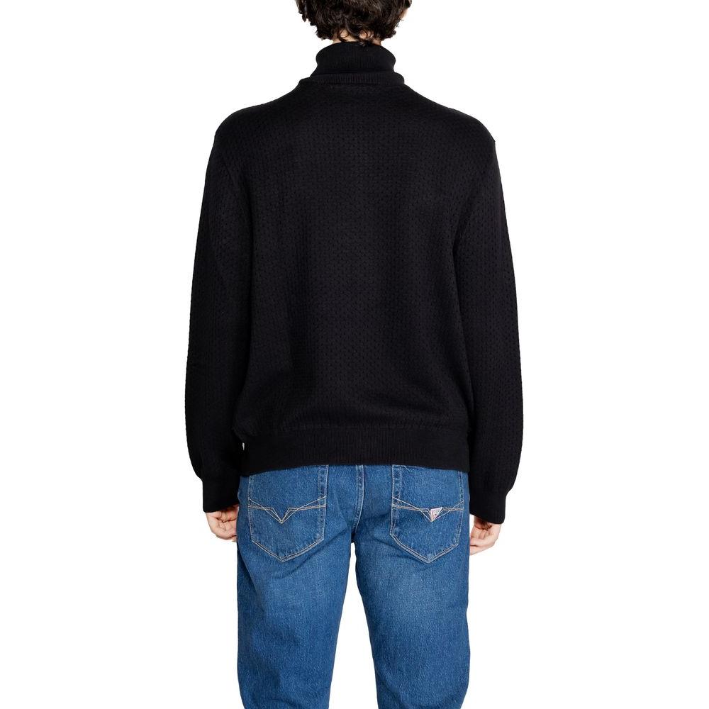 Armani Exchange Black Cotton Sweater Armani Exchange Black