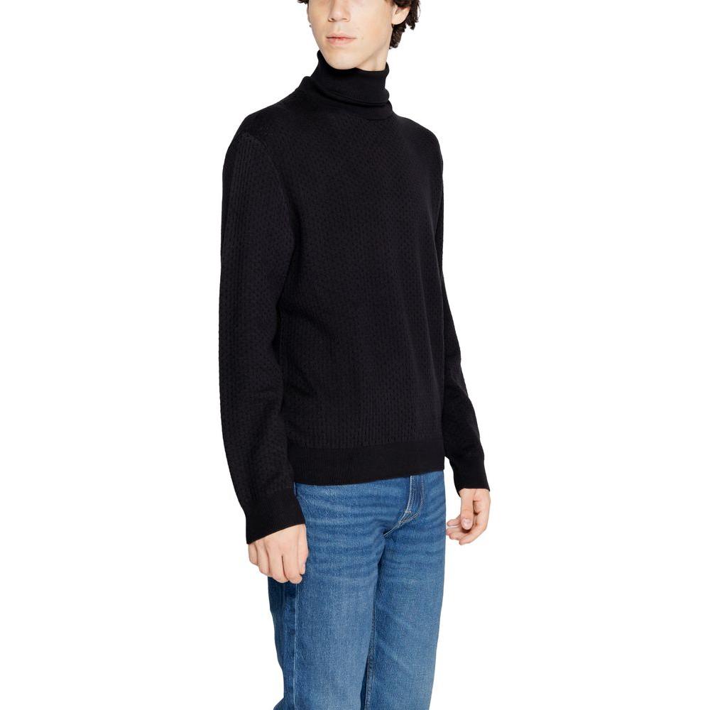 Armani Exchange Black Cotton Sweater Armani Exchange Black