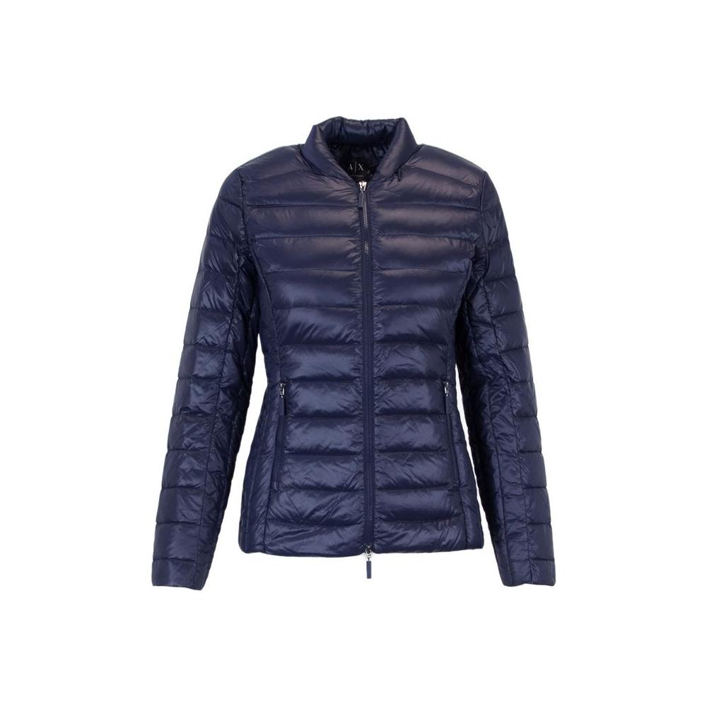 Armani Exchange Blue Polyester Jackets & Coat Armani Exchange Dark Slate Gray