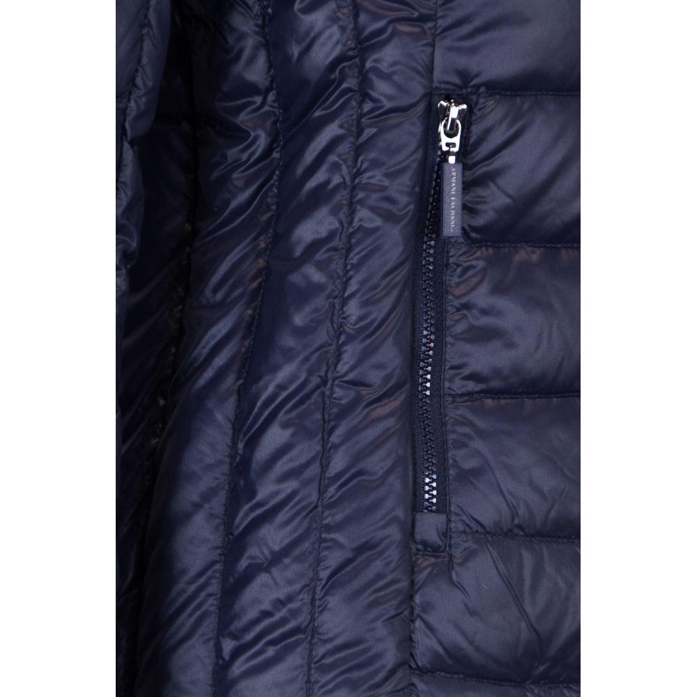 Armani Exchange Blue Polyester Jackets & Coat Armani Exchange Dark Slate Gray