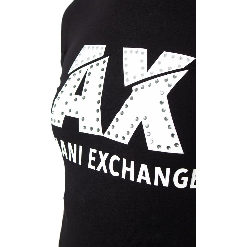 Armani Exchange Black Cotton Tops & T-Shirt Armani Exchange Black