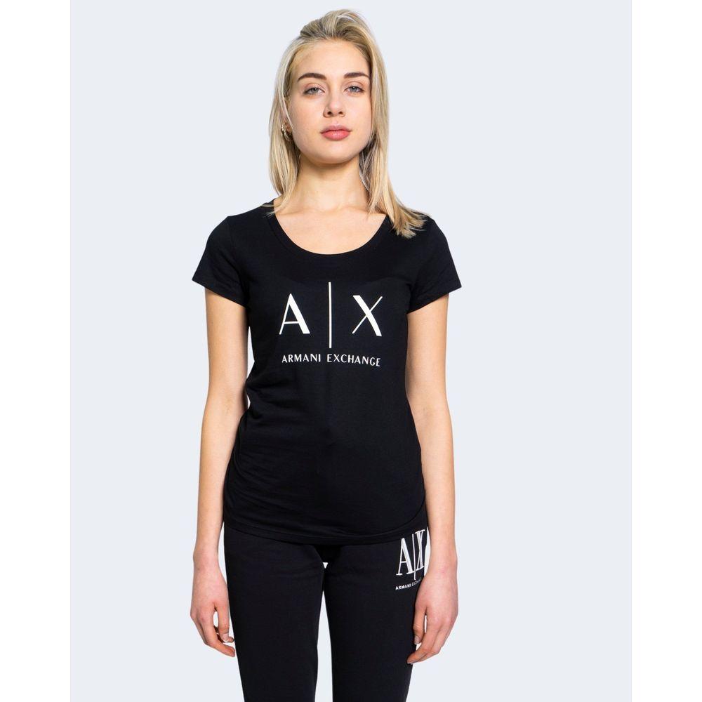 Armani Exchange Black Cotton Tops & T-Shirt Armani Exchange Black