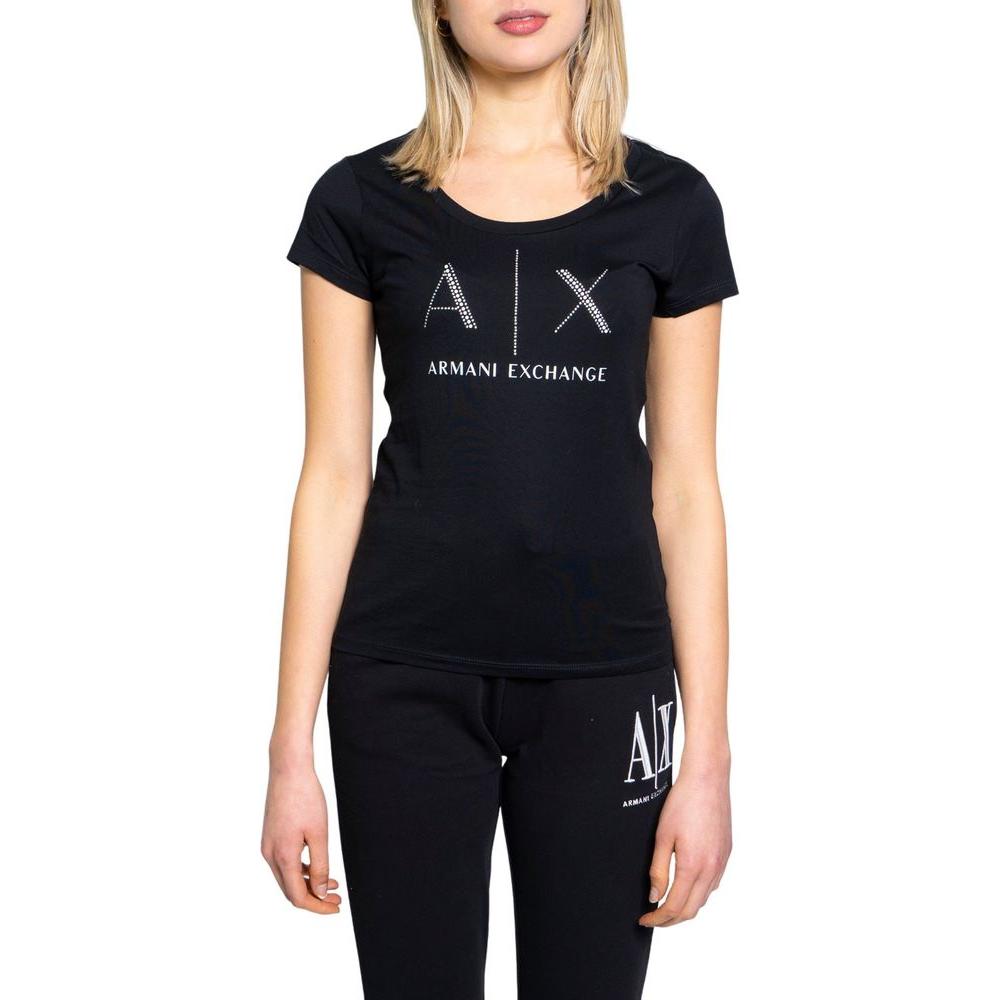 Armani Exchange Black Cotton Tops & T-Shirt Armani Exchange Black