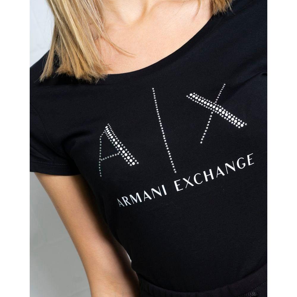Armani Exchange Black Cotton Tops & T-Shirt Armani Exchange Black