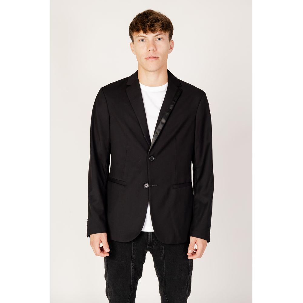 Armani Exchange Black Polyester Blazer Armani Exchange Antique White