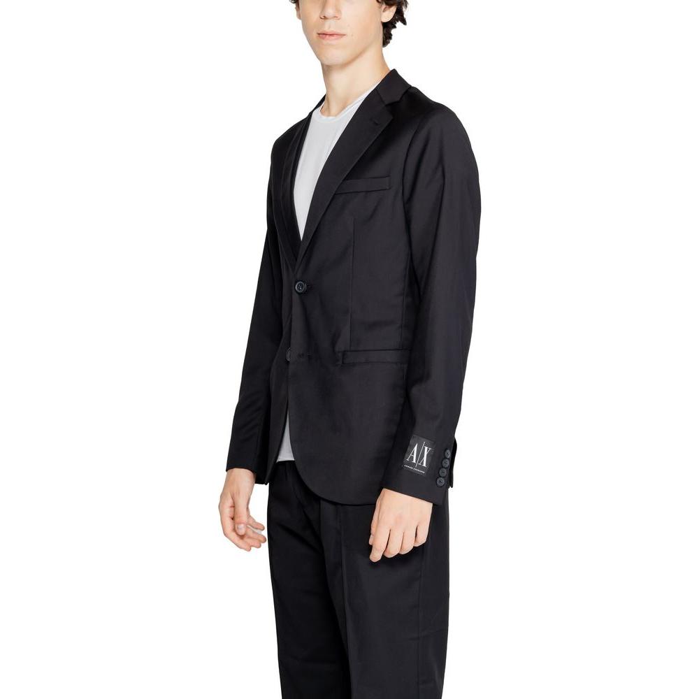 Armani Exchange Black Polyester Blazer Armani Exchange Black