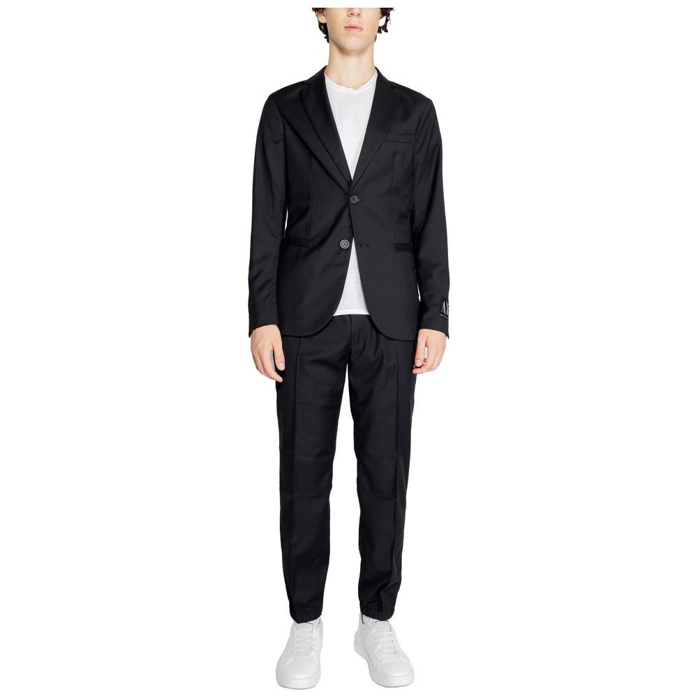 Armani Exchange Black Polyester Blazer Armani Exchange Light Gray