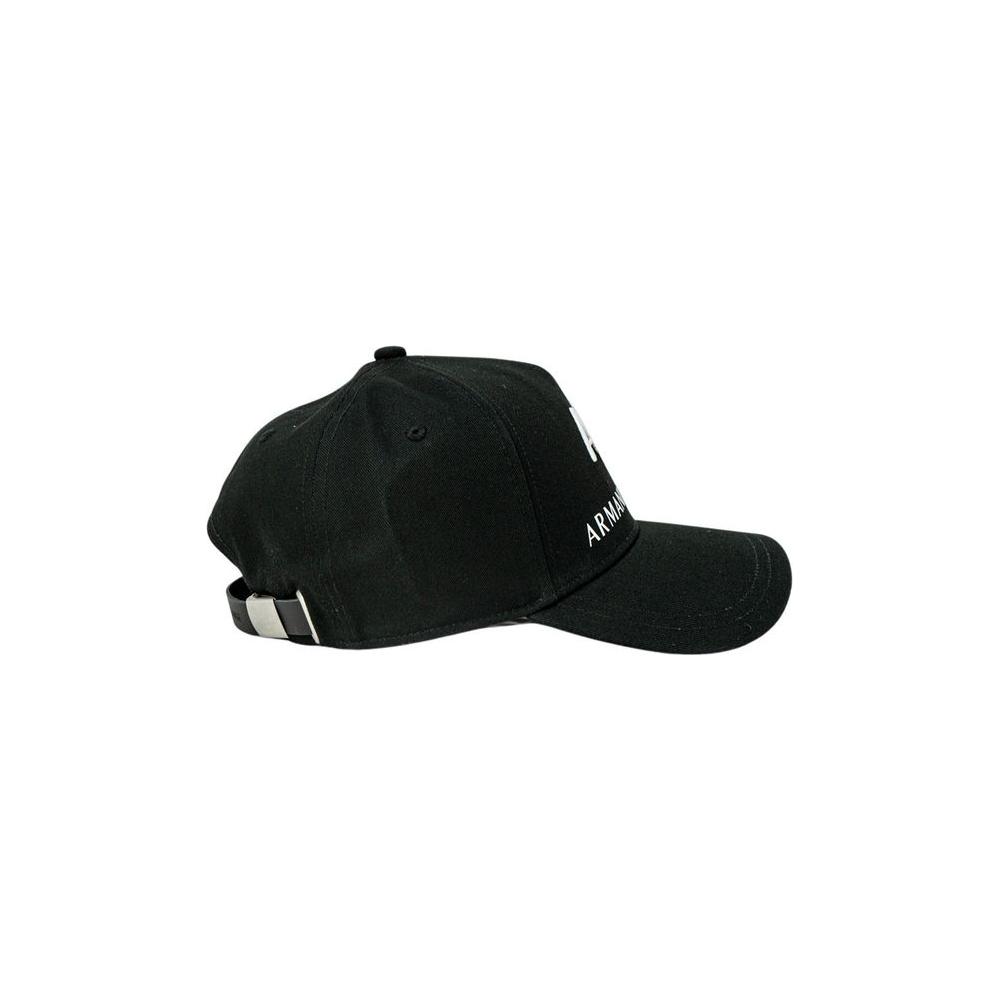 Armani Exchange Black Cotton Hats & Cap Armani Exchange Black