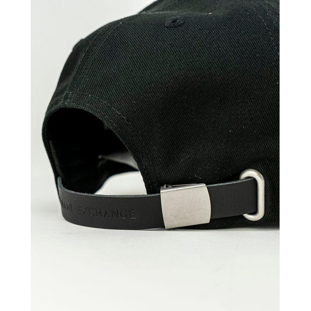 Armani Exchange Black Cotton Hats & Cap Armani Exchange Black