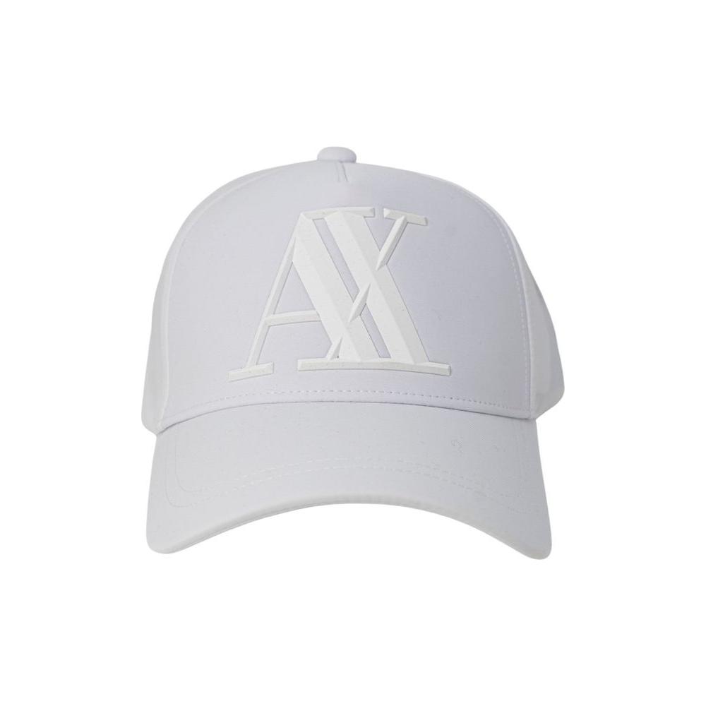 Armani Exchange White Cotton Hats & Cap Armani Exchange Light Gray