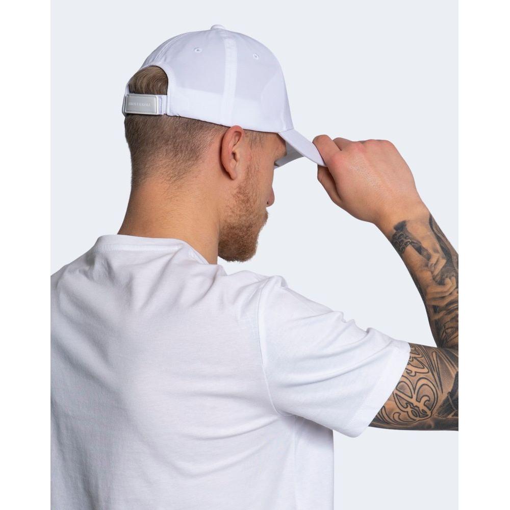 Armani Exchange White Cotton Hats & Cap Armani Exchange Light Gray