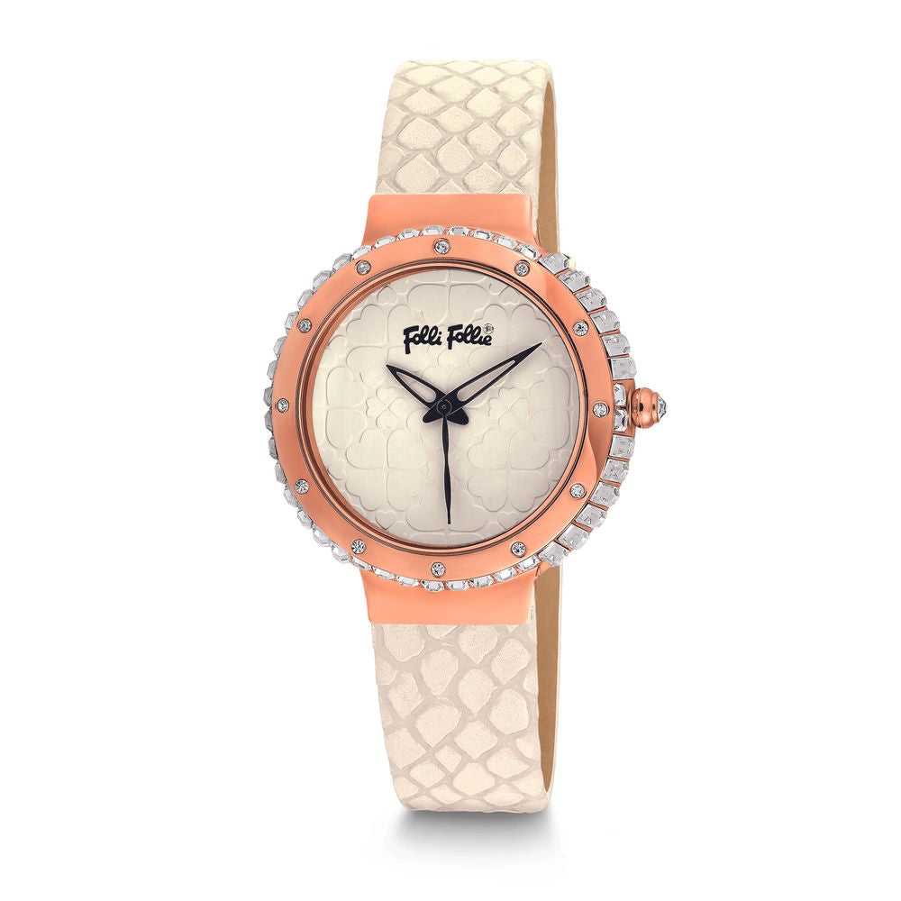 Folli Follie White Leather Watch Folli Follie Wheat