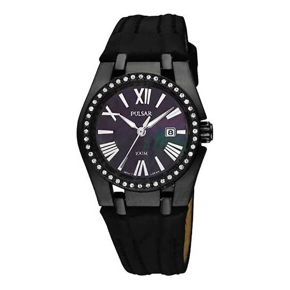 Pulsar Black Leather Watch Pulsar Black