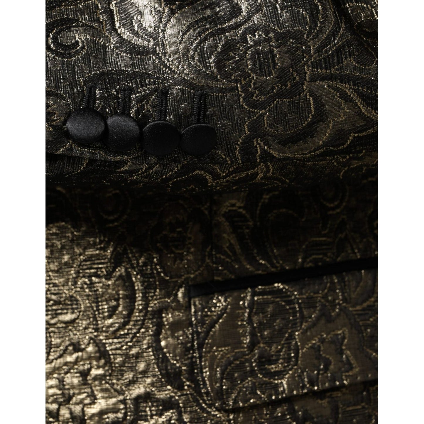 Dolce & Gabbana Gold SICILIA Jacquard Single Breasted Coat Blazer Dolce & Gabbana Black