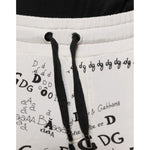 Dolce & Gabbana White Printed Cotton Jogger Sweatpants Pants PAN75609-44