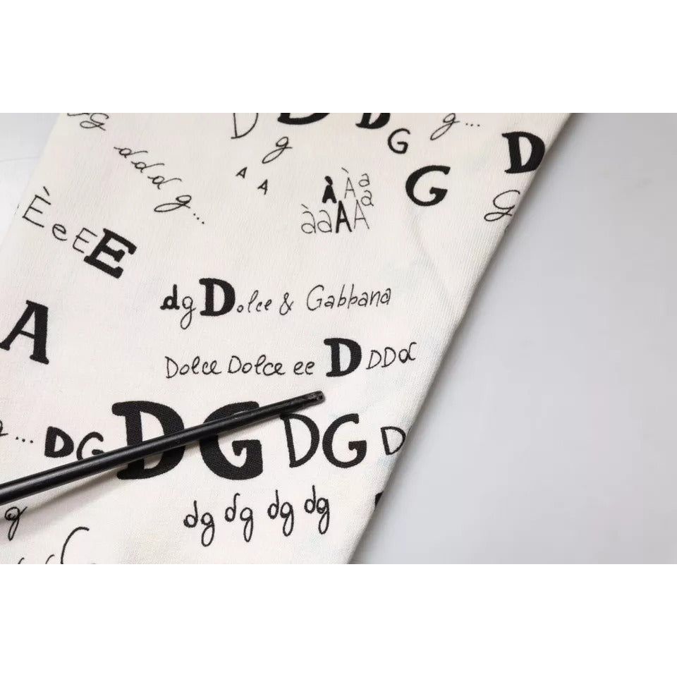 Dolce & Gabbana White Printed Cotton Jogger Sweatpants Pants PAN75609-44