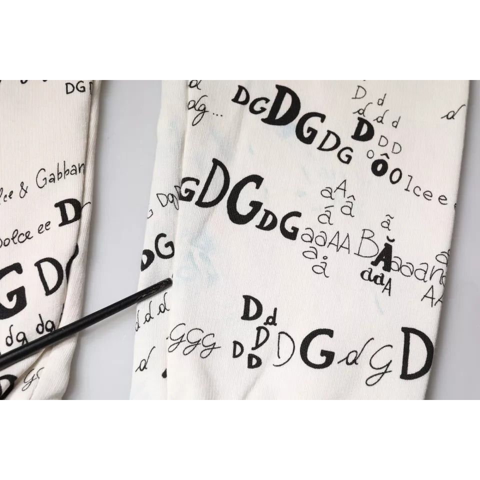 Dolce & Gabbana White Printed Cotton Jogger Sweatpants Pants PAN75609-44