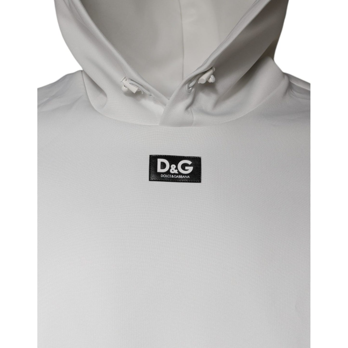 Dolce & Gabbana White D&G Logo Hooded Men Sweatshirt Sweater TSH86876-48