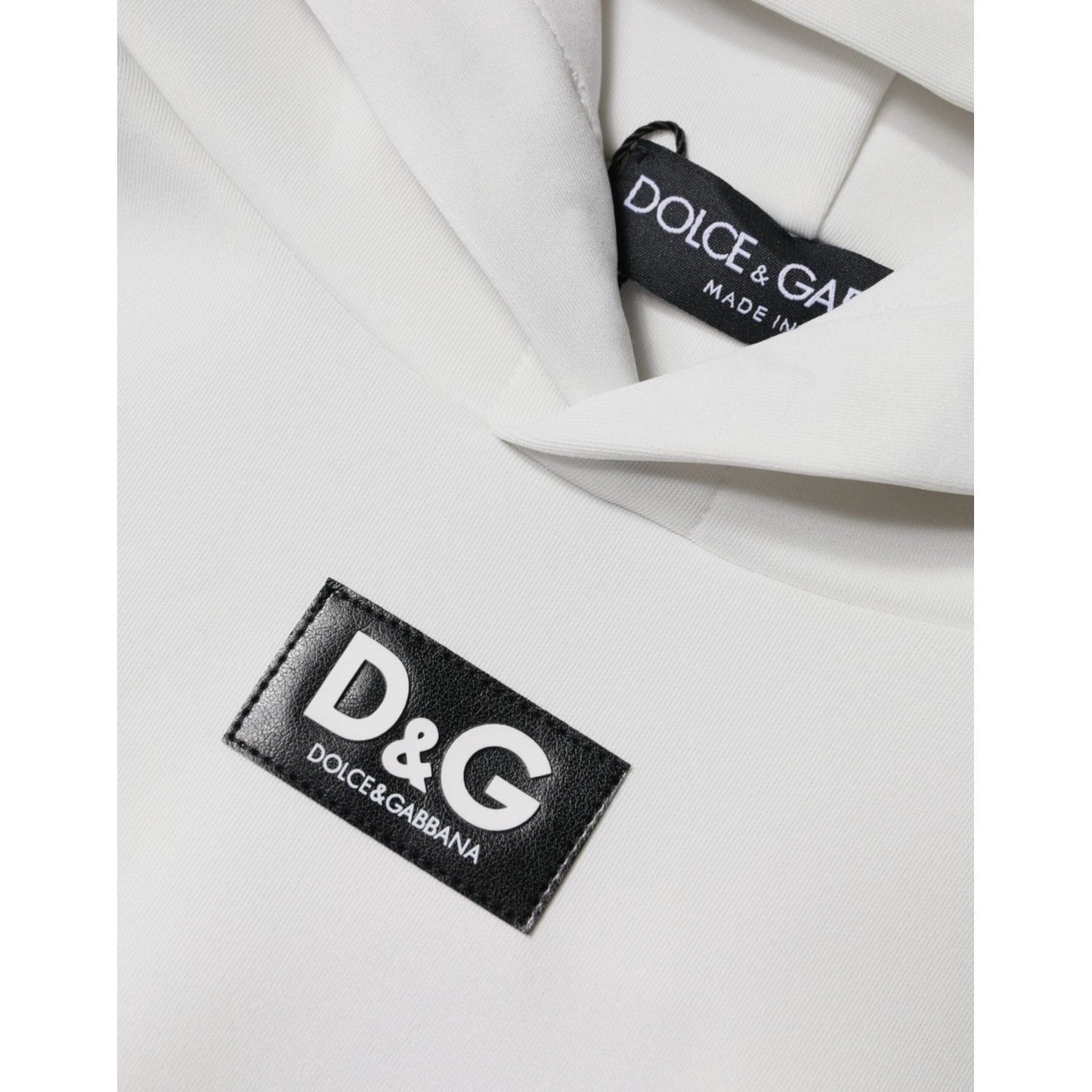 Dolce & Gabbana White D&G Logo Hooded Men Sweatshirt Sweater TSH86876-48