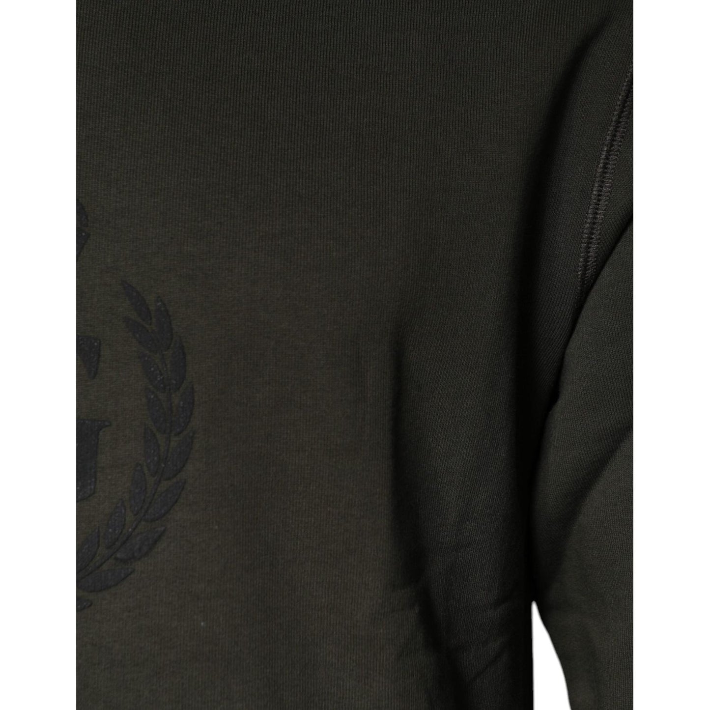 Dolce & Gabbana Army Green Crown Cotton Sweatshirt Sweater Dolce & Gabbana Black