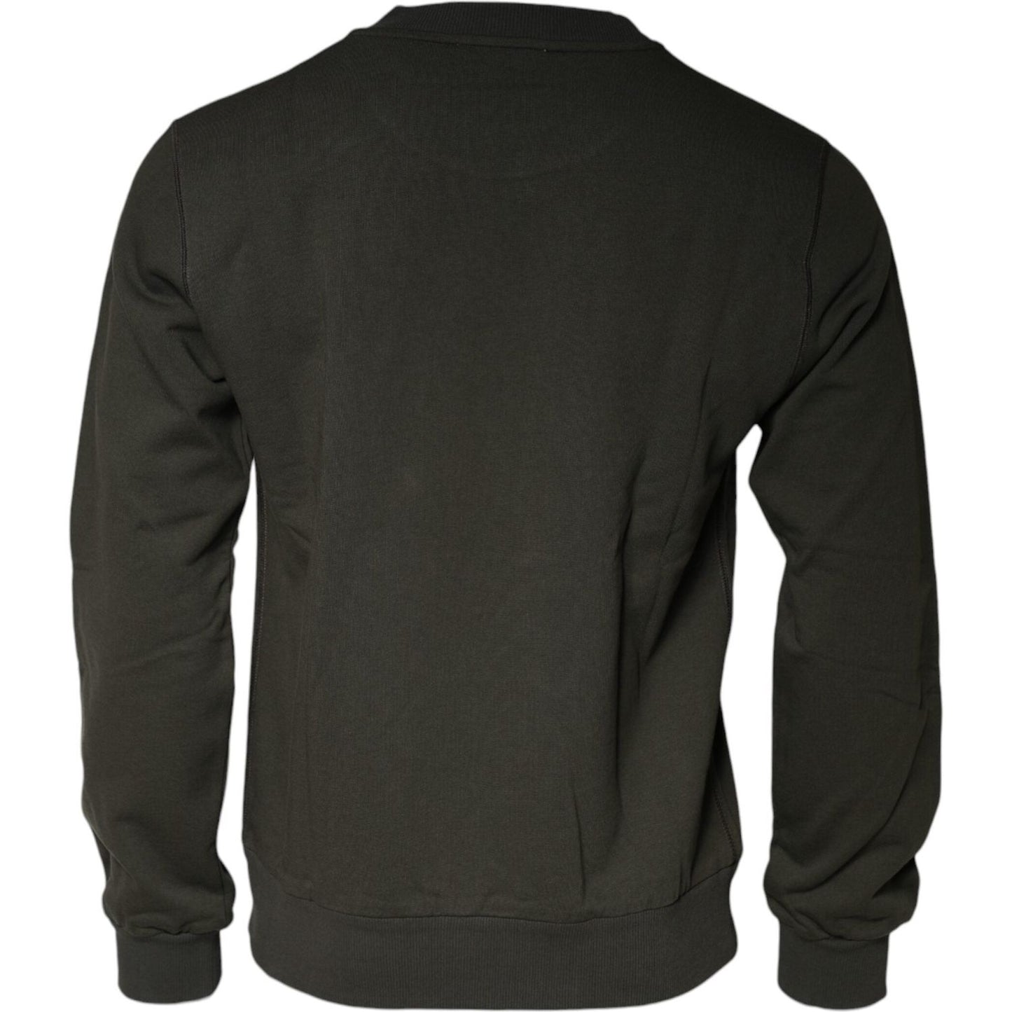 Dolce & Gabbana Army Green Crown Cotton Sweatshirt Sweater Dolce & Gabbana Dark Slate Gray