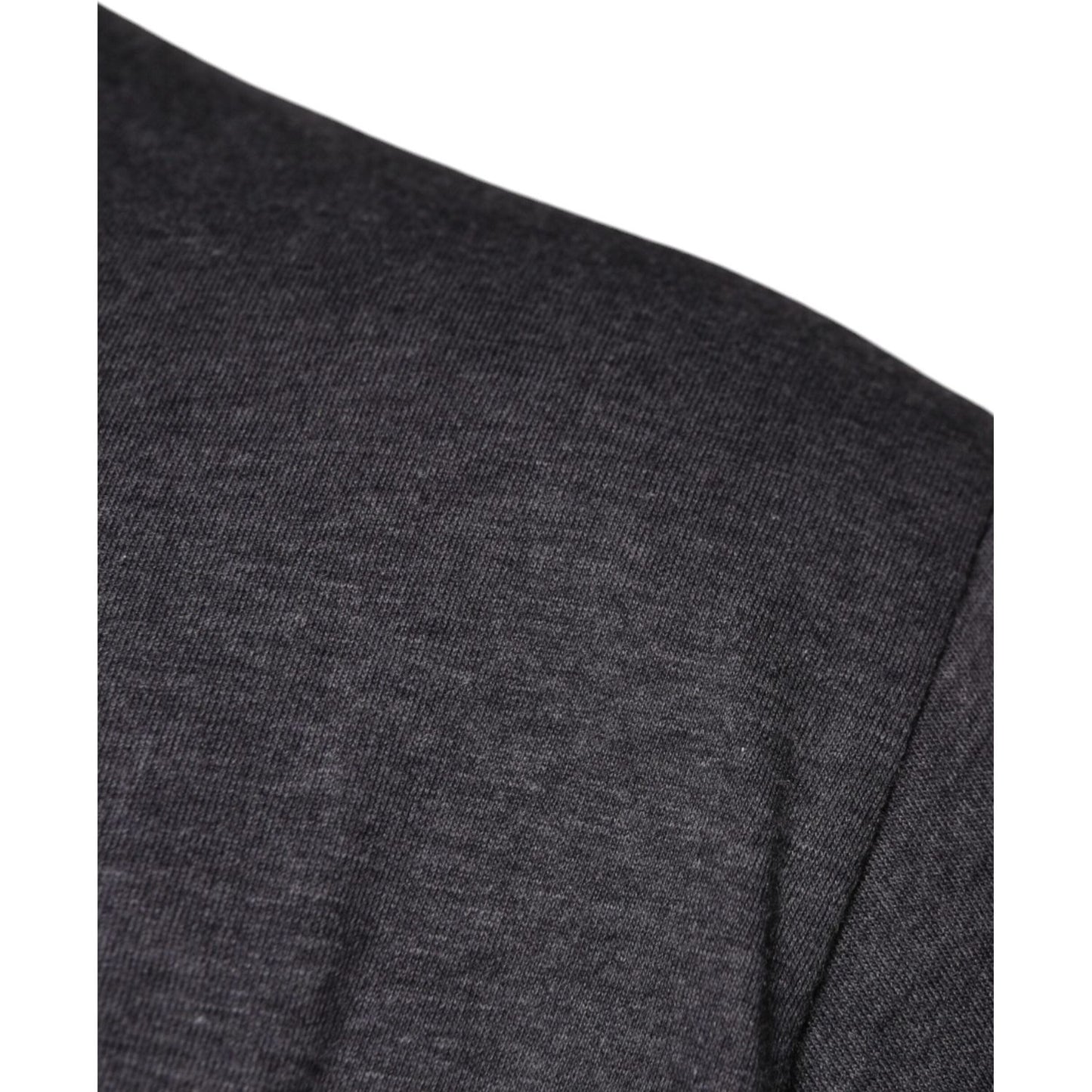 Dolce & Gabbana Gray Logo Patch Cotton Crew Neck T-shirt Dolce & Gabbana Dark Slate Gray