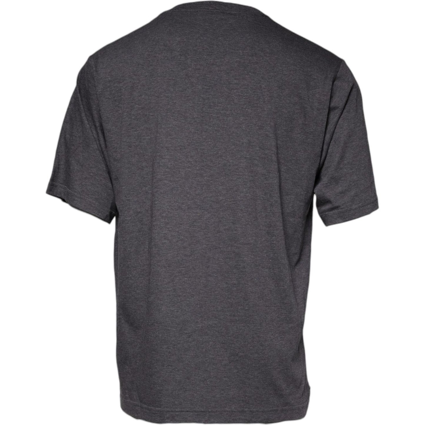 Dolce & Gabbana Gray Logo Patch Cotton Crew Neck T-shirt Dolce & Gabbana Dark Slate Gray