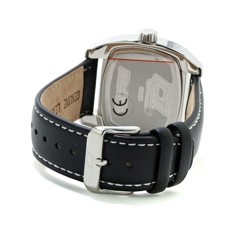 Chronotech Black Leather Watch Chronotech Dark Gray