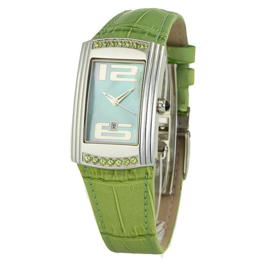Chronotech Green Leather Watch