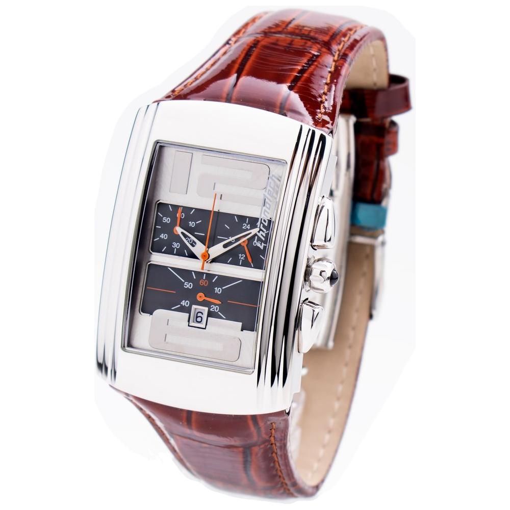 Chronotech Brown Leather Watch Chronotech Light Gray