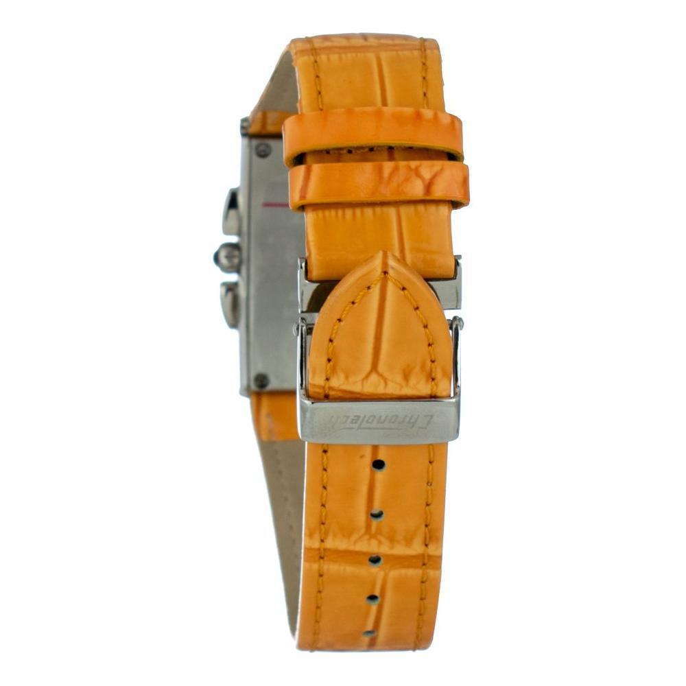 Chronotech Orange Leather Dress Watch
