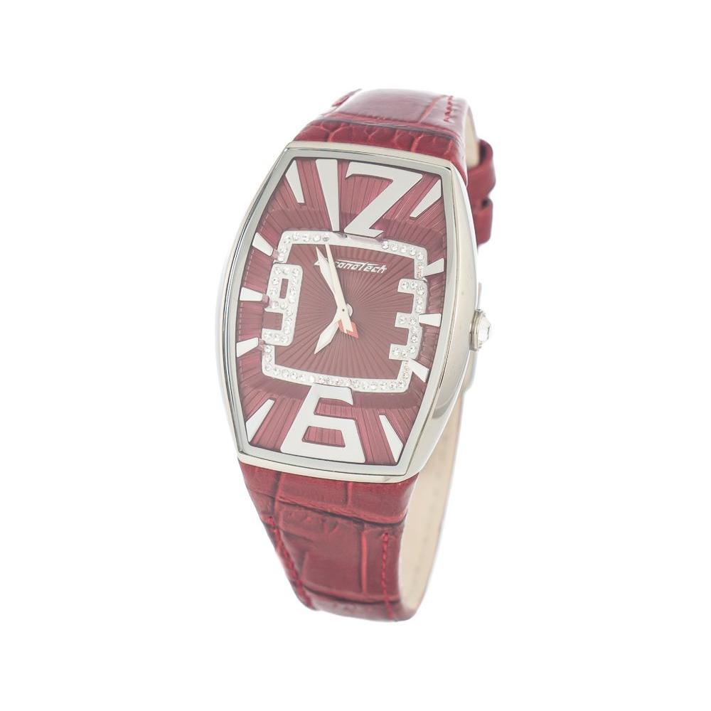 Chronotech Red Leather Dress Watch