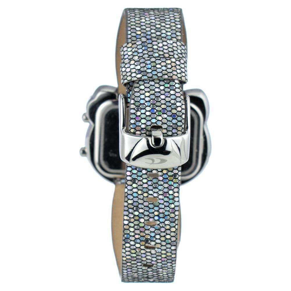 Chronotech Silver Leather Dress Watch