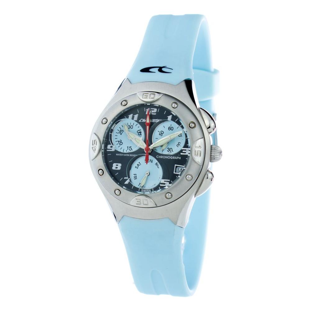 Chronotech Blue Rubber Watch Chronotech Light Steel Blue