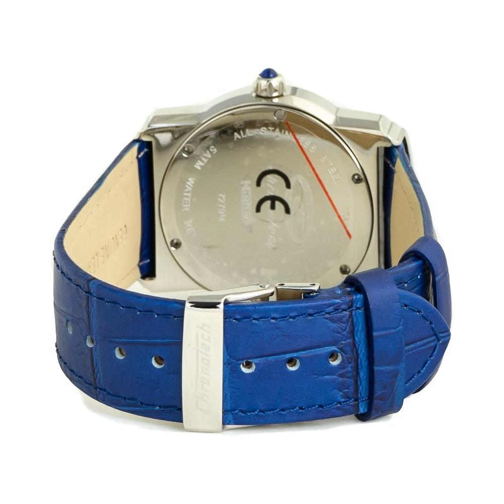 Chronotech Blue Leather Watch Chronotech Gray