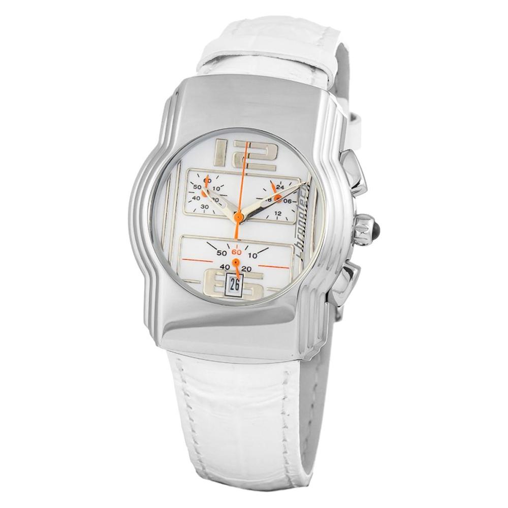Chronotech White Leather Watch Chronotech Light Gray