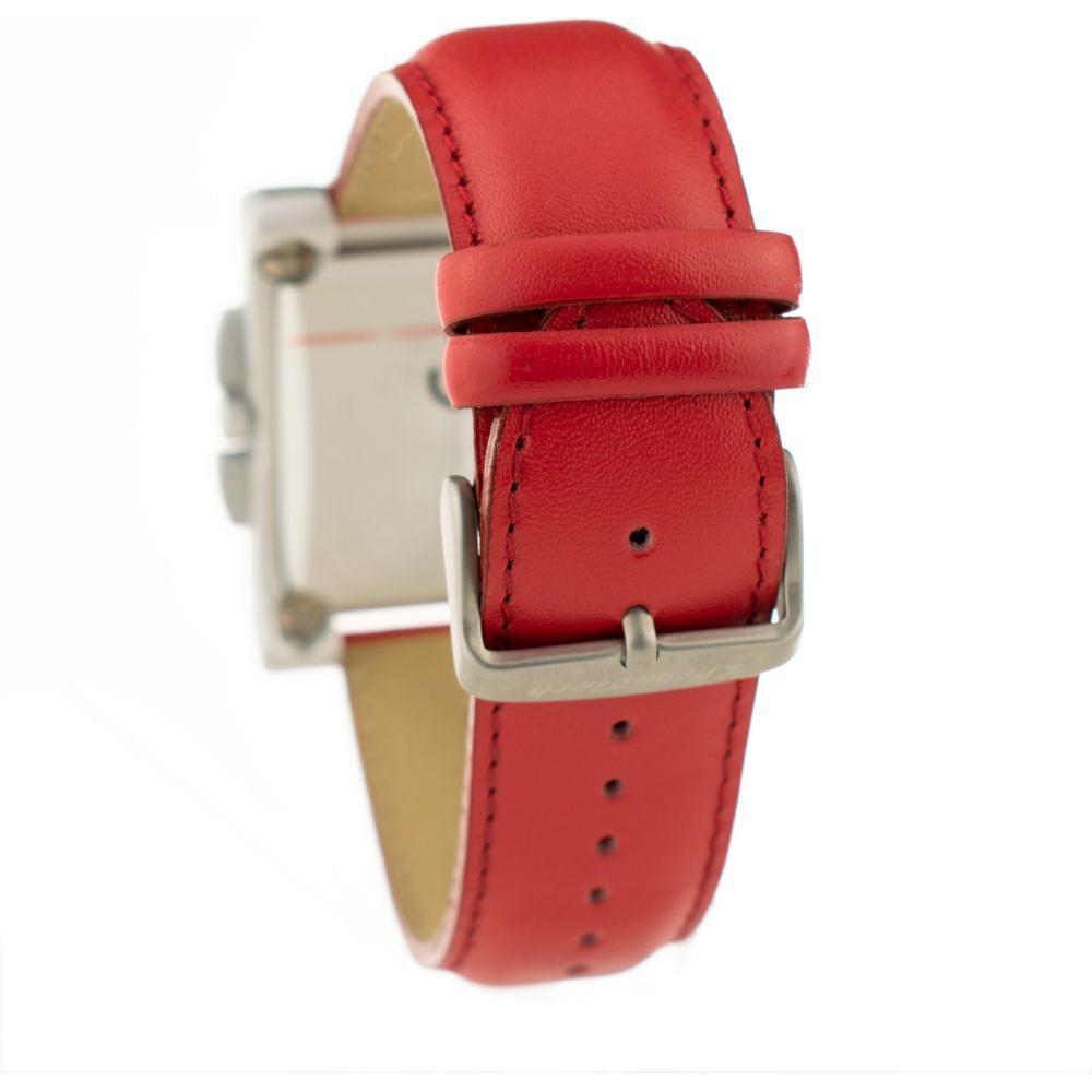 Chronotech Red Leather Dress Watch