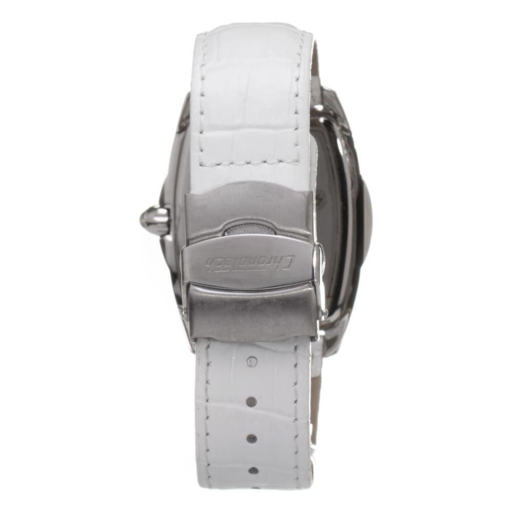Chronotech White Leather Dress Watch