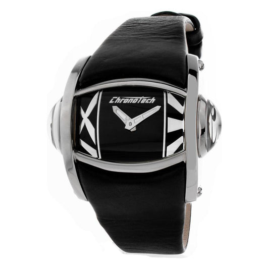Chronotech Black Leather Watch