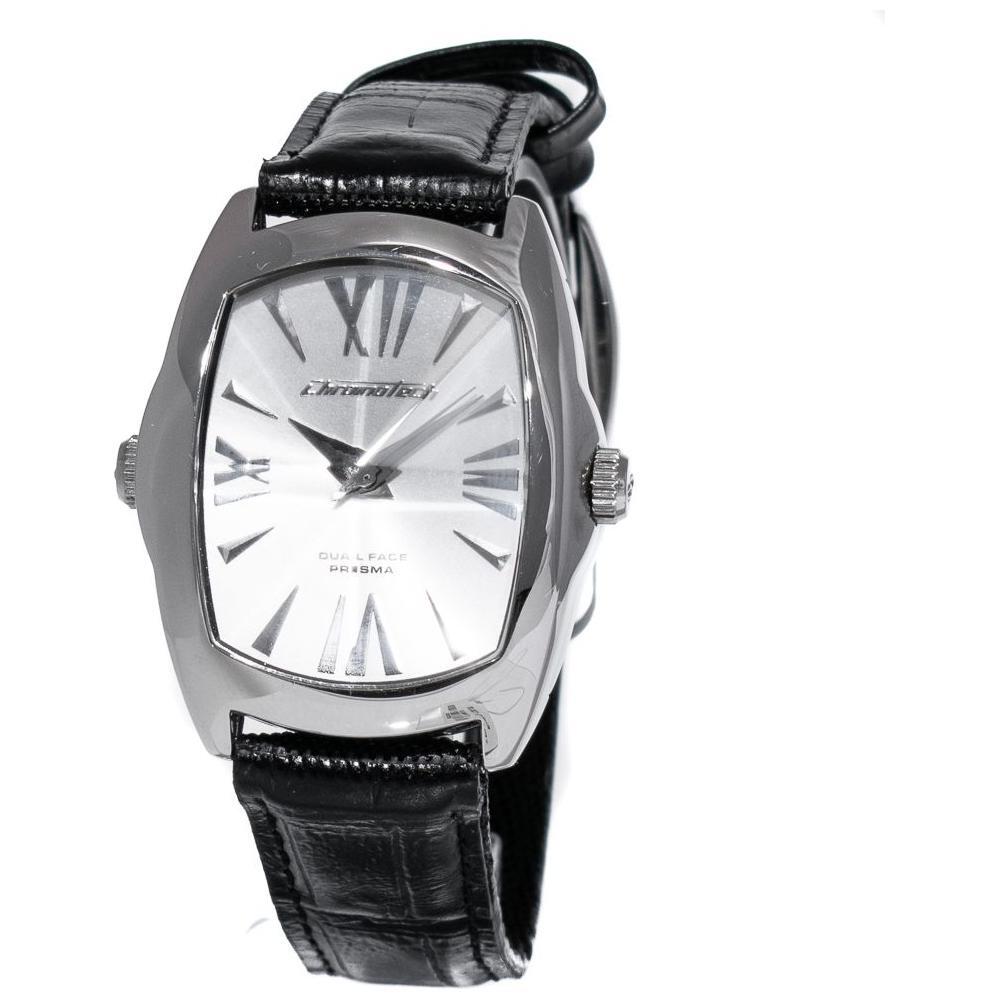 Chronotech Black Leather Watch