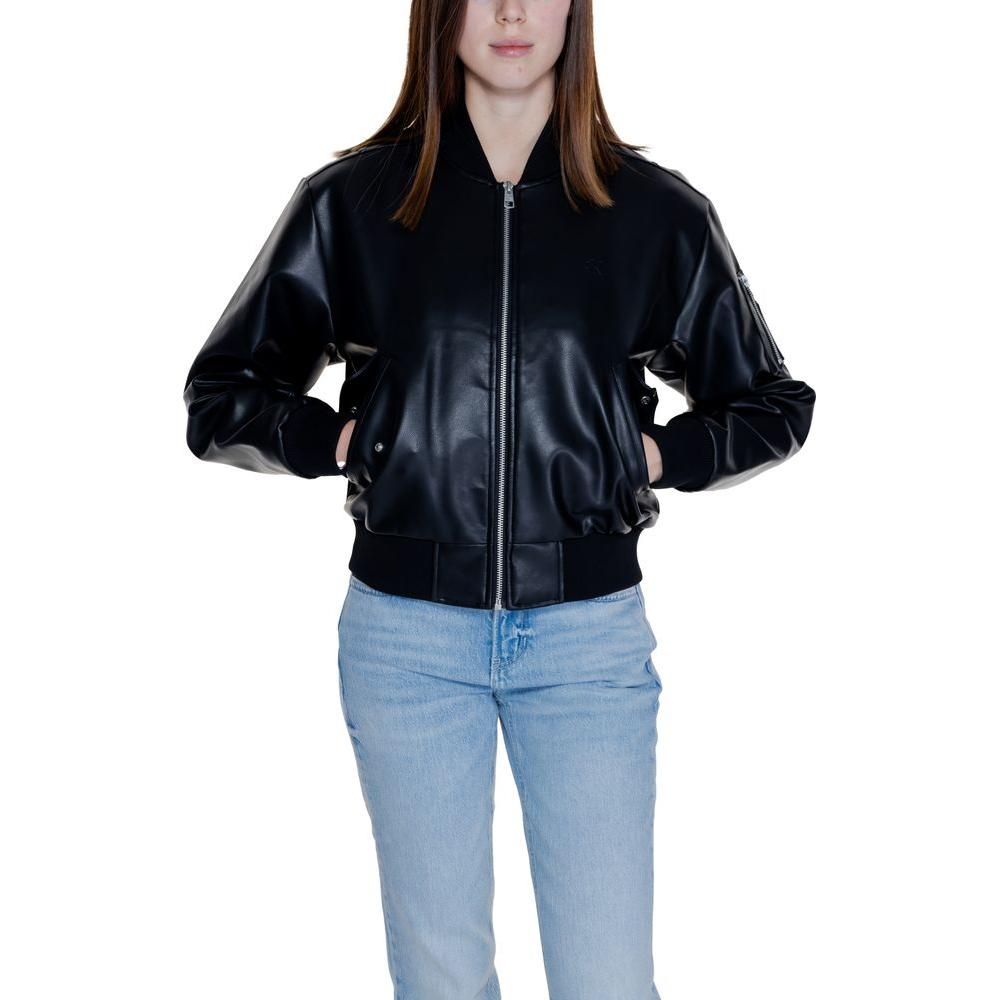 Calvin Klein Jeans Black Polyethylene Jackets & Coat Calvin Klein Jeans Dark Gray