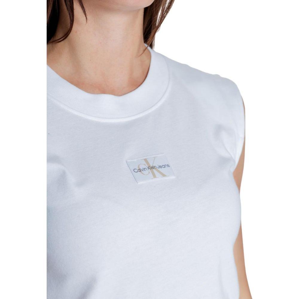 Calvin Klein Jeans White Cotton T-Shirt CA-14563900008-IT38|XS