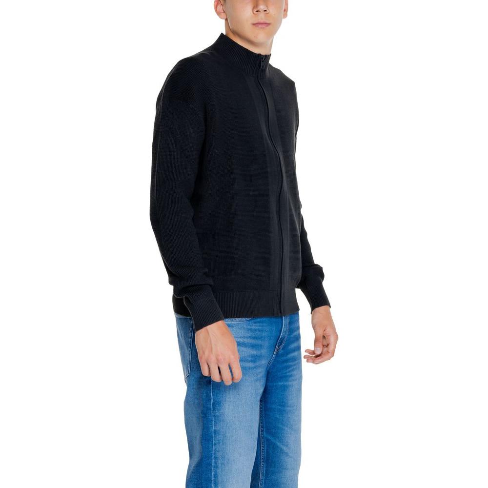 Calvin Klein Jeans Black Recycled Cotton Cardigan Calvin Klein Jeans Black