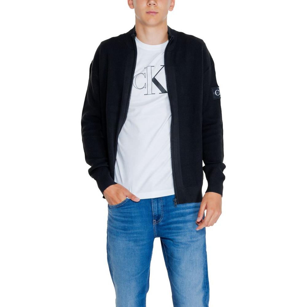 Calvin Klein Jeans Black Recycled Cotton Cardigan Calvin Klein Jeans Black