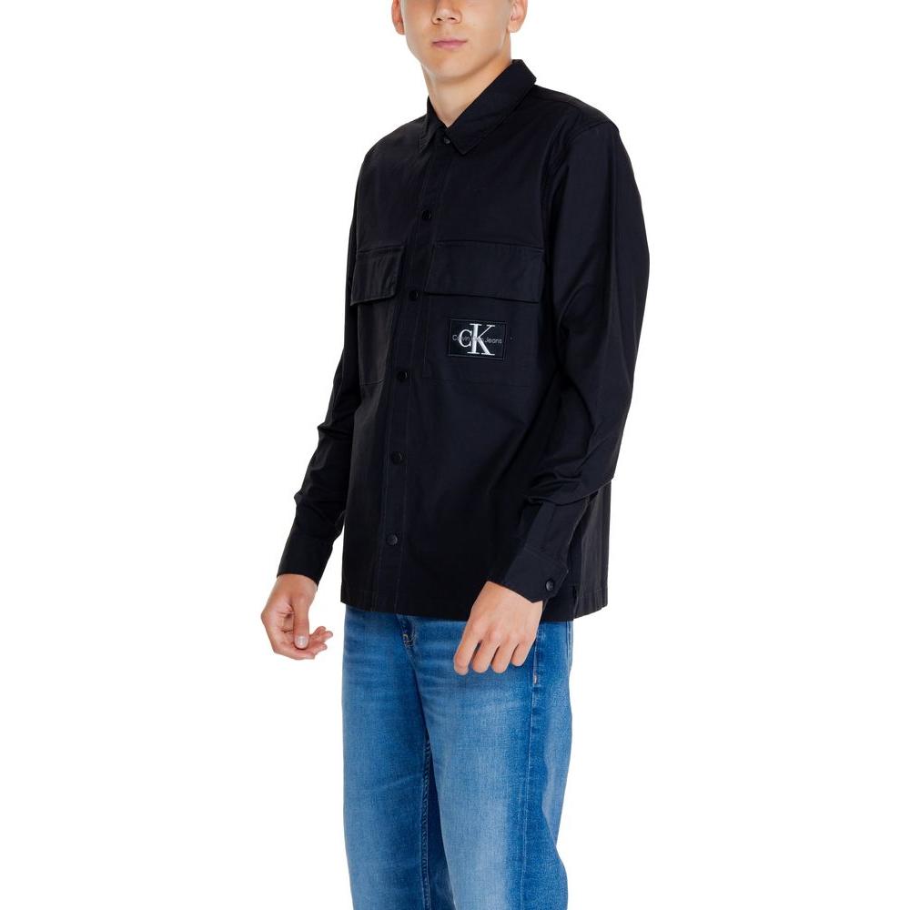Calvin Klein Jeans Black Recycled Cotton Shirt Calvin Klein Jeans Black