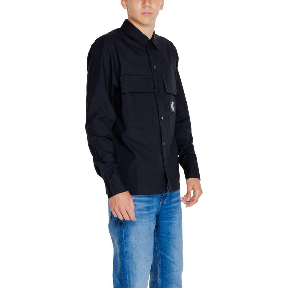Calvin Klein Jeans Black Recycled Cotton Shirt Calvin Klein Jeans Black
