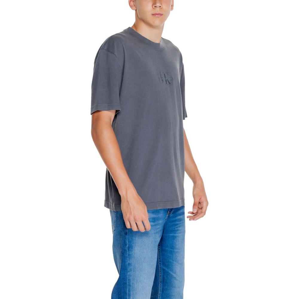 Calvin Klein Jeans Black Recycled Cotton T-Shirt Calvin Klein Jeans Dim Gray