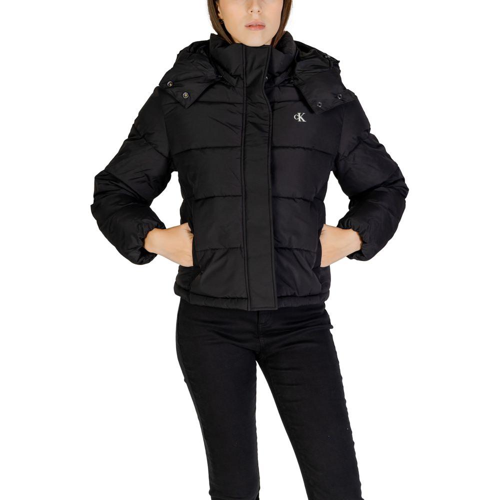 Calvin Klein Jeans Black Recycled Polyester Jackets & Coat Calvin Klein Jeans Black