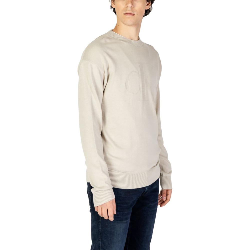 Calvin Klein Jeans Beige Organic Cotton Sweater Calvin Klein Jeans Light Gray
