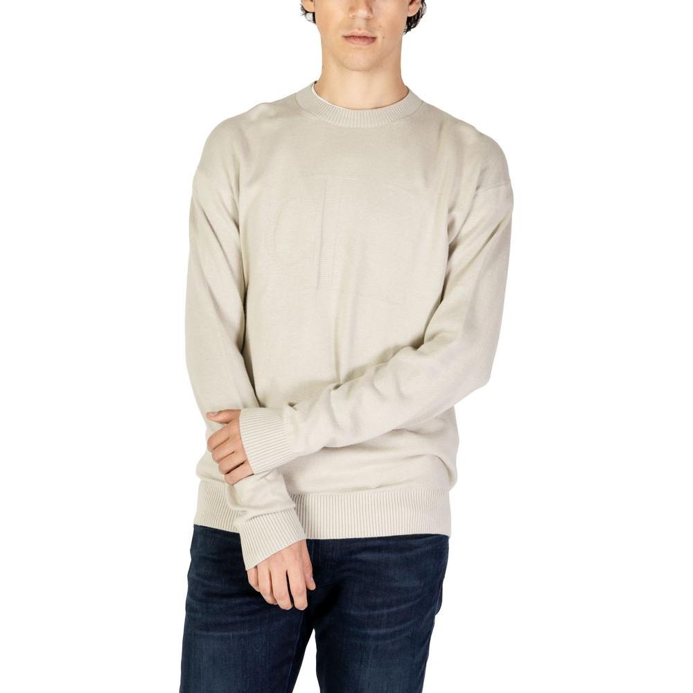 Calvin Klein Jeans Beige Organic Cotton Sweater Calvin Klein Jeans Light Gray